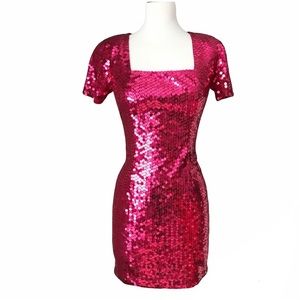 NITELINE DELLA ROUFOGALI SEQUIN DRESS Barbie Pink Size 8 P